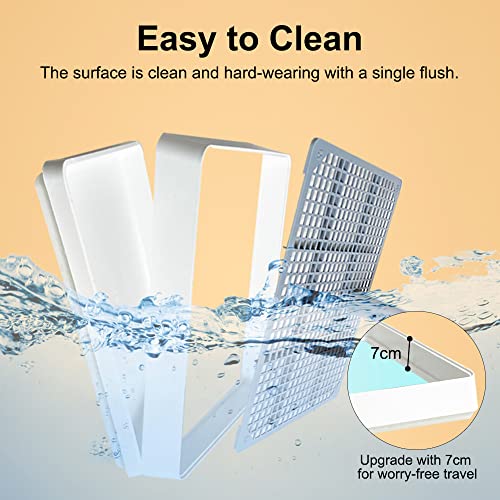 Dog Toilet Tray Pet Potty Training Pad Indoor Puppy Pee Toilet Restroom with Simulation Pillar Post Holder, No-Leak Washable Odourless Small Medium Dog Urine Mat Cat Rabbit Portable Mesh Potty Trainer