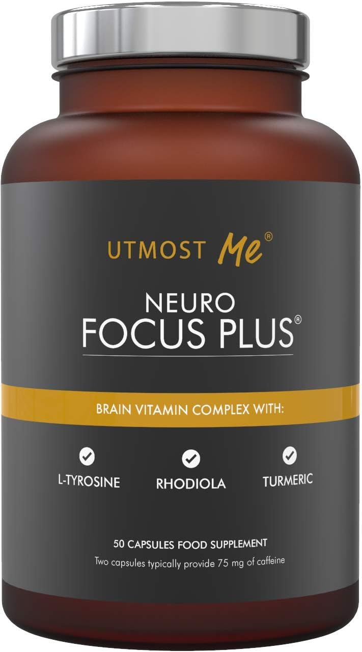 Brain Vitamins, Natural Nootropic Supplement - Focus, Concentration, Memory Blend, Enhance Alpha Brain Waves, Cognitive Booster, Caffeine + L-Theanine, Neuro Focus Plus by Utmost Me
