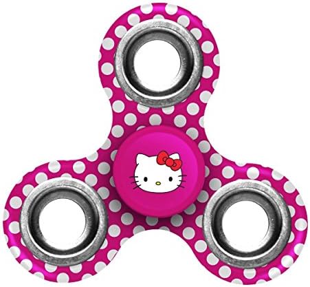Hello Kitty Pink Polka Dot Fidget Spinner Smooth Hand Spinner Tri Fidget Spinning For EDC ADHD Focus Anxiety Stress Relief