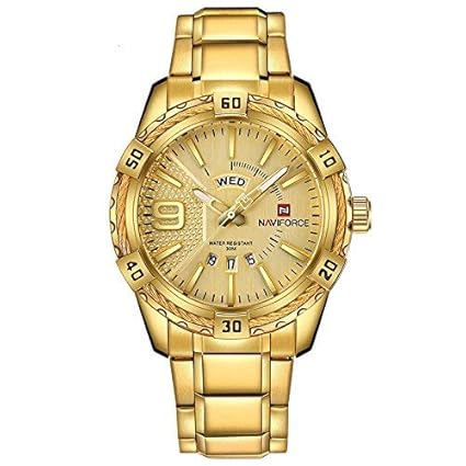 Royal Day and Date Chronograph Gold Dial Mens Watch