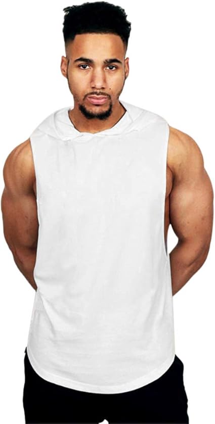 Amazon Co Jp ノースリーブ メンズ スポーツ Masinalt ベスト ノースリーブ フード付き 男性 夏 ファッション 無地 フィットネス スポーツ M L Xl Xxl フィット きれいめ 袖なしパーカー トレーニングウェア ジム 筋トレ ボディビル 楽器