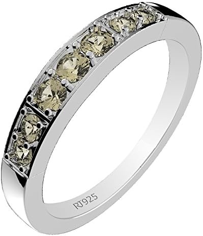 0.35ctw,Genuine Citrine & Solid .925 Sterling Silver Two Stone Rings