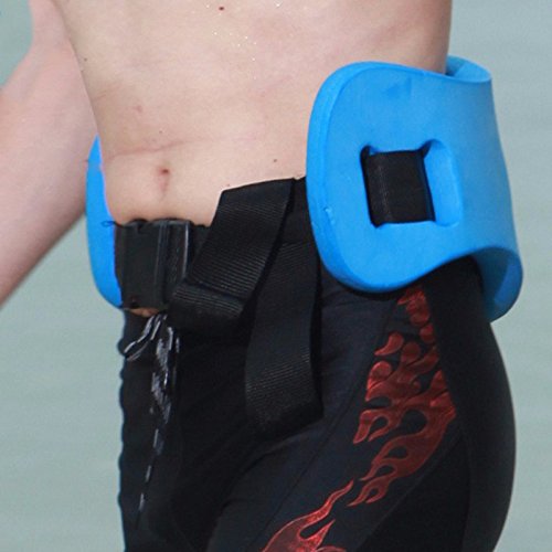 Workouty Back Floating Swim Belt EVA Foam Swimming Training Aid Waist Adult Kids Pool Float Kickboard (Blue) - Thumbnail 2