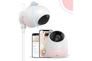 ELLIE BABY PRO Ellie Baby Monitor,Covered Face Alert, Auto Photo Capture, 2K HD, Cry Soothing, 2-Way Talk, Virtual Fence, Night Vision, Temp Humidity, Breathing Detection
