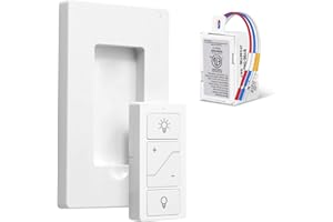 SUNMERIT Wireless Dimmer Switch, Remote Light Switch and Receiver kit, Compatible with Alexa Voice Control, Smart Wall Switch Lighting Fixture for Ceiling Lights Pendant Lamps, Support 2.4G&5G
