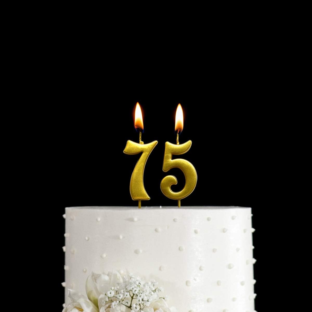 Number 75 Cake Topper Candles Party Decoration For Women Or Men