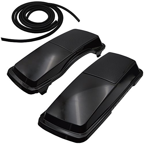 ABS Plastic All Gloss Black 6"X 9" Vivid Speaker Saddlebags Lids Fits 1994-2013 Harley Touring Electra Street Glide Road King