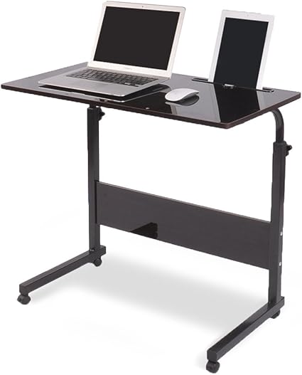 Amazon De Soges Hohenverstellbar Laptoptisch 80 Cm Notebooktisch Auf Rollen Verstellbar Betttisch