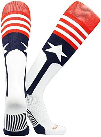 Stars and Stripes USA Flag Baseball Stirrup Knee High Socks Made by TCK