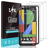 [3 Pack] L K Screen Protector for Google Pixel 4 XL, [New Verison] [Easy Installation Tray] Tempered-Glass 9H Hardness, Case Friendly