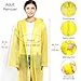 EUOW Rain Ponchos EVA Reusable Raincoats for Family Travel,Camping,Hiking,Fishing for Emergency Rain Coat for Adults & Kids(4 Pack)