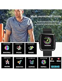 Monitor de actividad física, monitor de actividad con monitor de frecuencia cardíaca, pantalla de color, resistente al agua, pulsera inteligente con contador de pasos, contador de calorías, podómetro, para niños, mujeres, hombres, Android, iOS