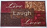 Mainstays Live, Laugh, Love Low Profile Accent Rug, Skid Resistant, 17.3