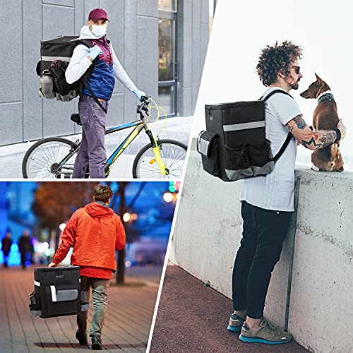 Thermal Food Delivery Backpack w/Cup Holders Insulated Pizza Delivery