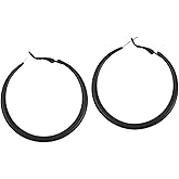 Matte Round Hoop Earrings Large Retro Neon Color Circle Earrings Multicolor Pierced Classic Lightweight Loops for Women Party Jewelry