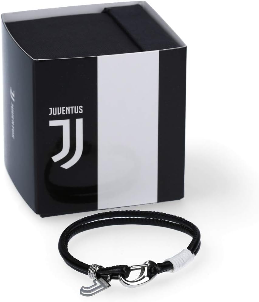 Diva Leather Bracelet with MOSCHETTONE F.C. Juventus Official Product Steel and Logo