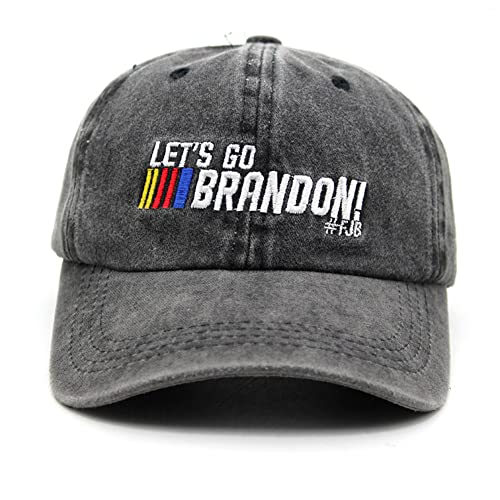 Let\'s Go Brandon Baseball Hat Adjustable Funny Fashion Grey Baseball Cap Gift Classic Dad Cap for Men Women