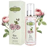 GAEA MIRACLE - Body Oil Body Lotion Moisturizing Oil, Organic Blend of Rose Olive Oil with Vitamin E - Daily Moisturizing for Face and Full Body - for Sensitive/Dry Skin 3.3 Fl.oz
