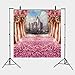 Daniu Cherry Blossoms Spring Photography Backdrop Fairytale Castle Children Photo Booth Backdground Castle Princess Theme Cake Table Decoration Banner Studio Props for Baby Prince Girl Birthday Party