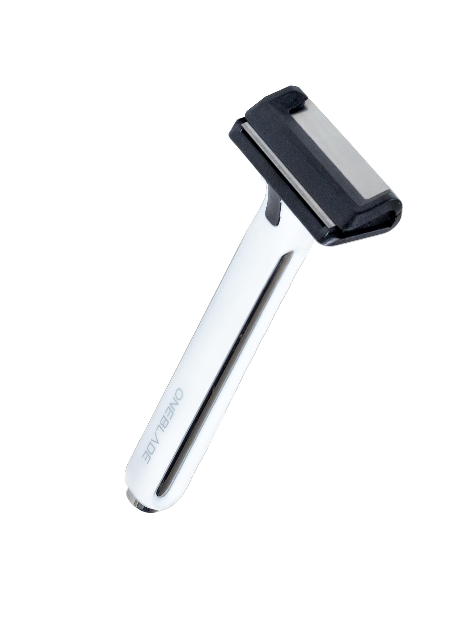 Photo 1 of OneBlade Core Safety Razor for Fine Hair - Includes Stand & 10 Premium Japanese Feather Blade Refills - Introductory Level (White)