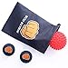 WOD Nation Massage Ball Set - 2 Solid Rubber Lacrosse Balls and 1 Trigger Point Deep Tissue Spiky Ball - Perfect for Self Myofascial Release - Includes a Convenient Travel Bag (Red & Black)