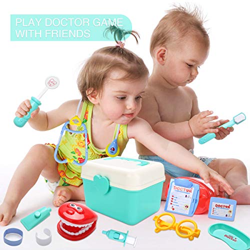 Tencoz Kids Doctor Kit, 31 Piece Pretend Play Toys Dentist Medical Educational Toy with Electronic Stethoscope for Boys Girls Ages 3-6 - Thumbnail 5