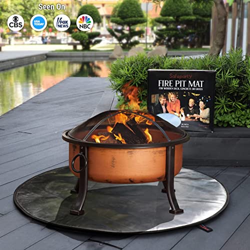 Safeparty Fire Pit Mats for Under Fire Pit (38" Large) 3 Layers Premium Round Fire Pit Mat for