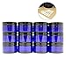 Twelve 4oz Cobalt Blue Straight Sided PET Plastic Jars with Labels & Spatulas & Black Lids (12 Jars); Refillable Empty BPA-free Containers for Cosmetics, Kitchen, Gifts & Travel (12-pack,cobalt blue)