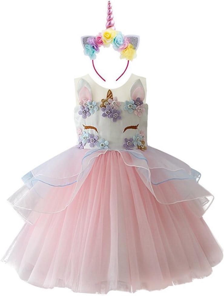 Girls' Unicorn Christmas Party Fancy Dress For Cosplay