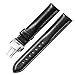 iStrap Genuine Leather Watch Band Padded Calfskin Strap Steel Butterfly Deployant Clasp With Push Buttons Super Soft-18mm 19mm 20mm 21mm 22mm(Multi-Colors to Choose)