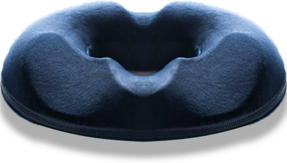 JAPAN SOLUTIONS Coccyx Comfort Donut Seat Cushion Pillow Foam Wheelchair Cushions for Buttock, Tailbone, Sciatica, Hip, Lower Back, Pain Relief - for Office Desk Chair, Car, Airplane Seat