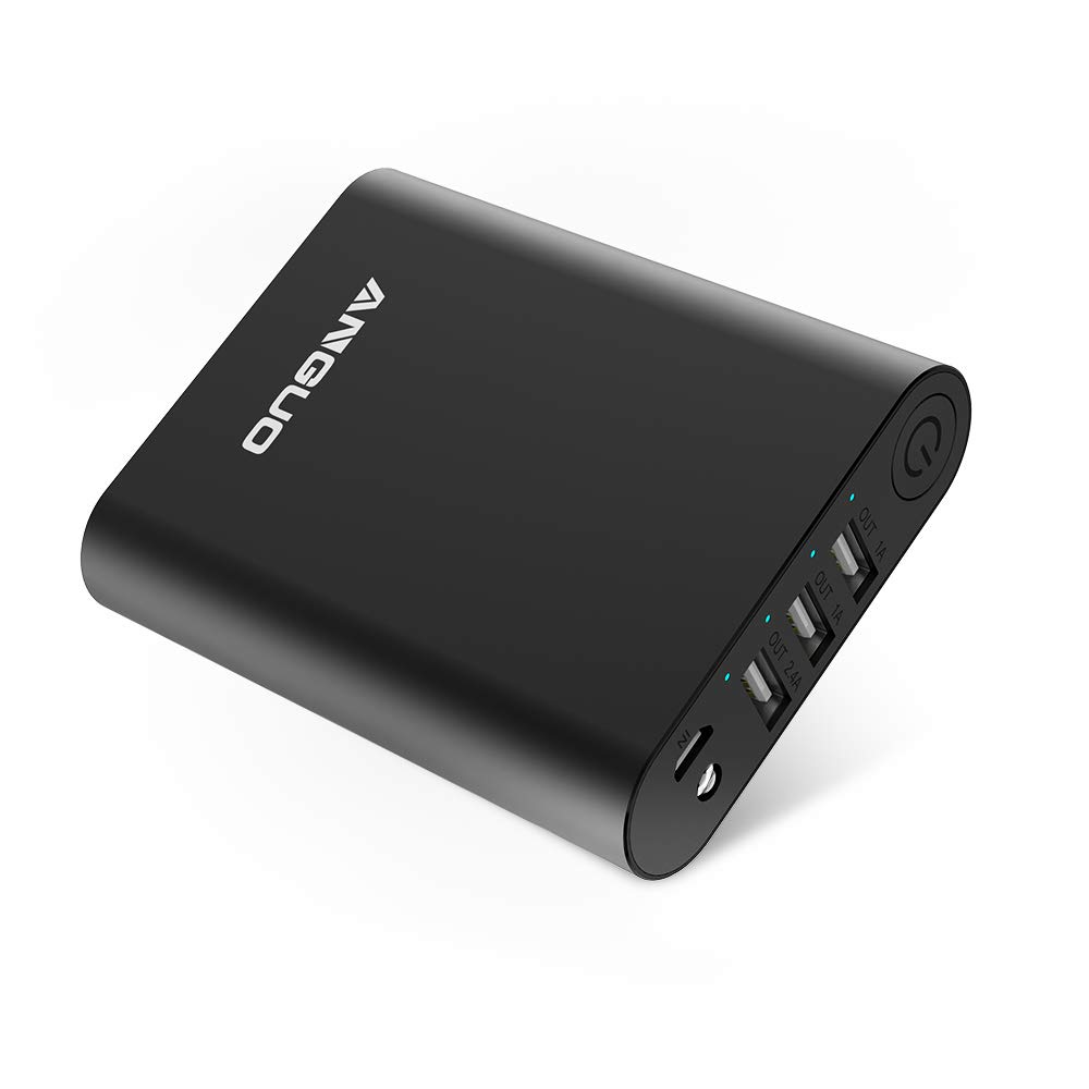 Portable Charger Power Bank 10000mAh Battery Packs-Ultra High Capacity 3-Port Anguo Portable Battery Charger for iPhone, iPad & Other Smart Devices(Black)