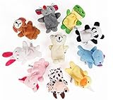 10 pcs Tiny Animal Farm Finger Puppet Toy Cloth Toy
