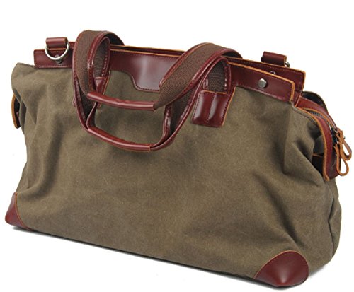 Nasis Unisex Extra Large Vintage Canvas Shoulder Bag Daypacks Hand Bag AL4016 green