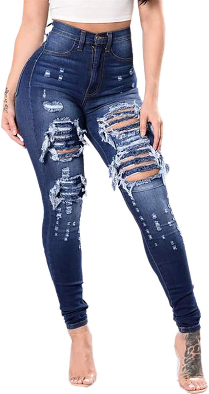butt distressed jeans