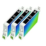 3-Pack Remanufactured Epson Printer Ink Cartridge – BLACK – T048120 T0481 T048 for Epson Stylus Photo R200 R220 R300 R300m R320 R340 RX500 RX600 RX620 RX640, Office Central