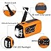 IntiPal 2000mAh, Emergency Solar Hand Crank FM Radio, MP3 Player, Flashlight, Smart Cell Phone Charger w/ USB Cable (Yellow)