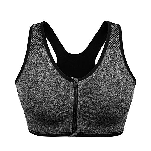 Womens-Zip-Front-Sports-Bra-Wireless-Post-Surgery-Bra-Active-Yoga-Sports-Bras