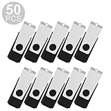 TOPESEL 50PCS 16GB Bulk USB 2.0 Flash Drive Swivel Memory Stick Thumb Drives Pen Drive (16gig, 50 Pack, Black)