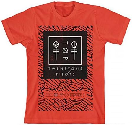 Twenty One Pilots Scale Panel Print Red Fashion T-Shirt (Asia Large, Red)