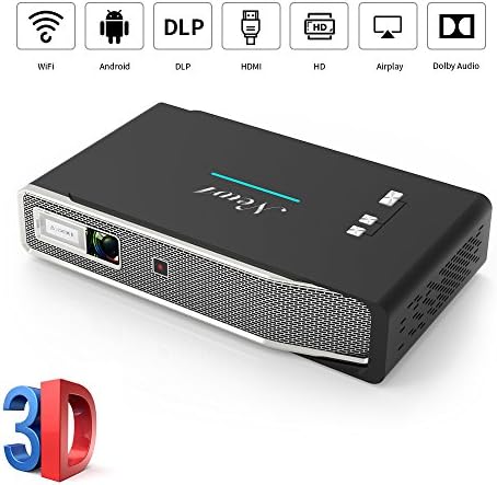 Portable Video Projector, NEW1 3X Brighter Full HD LED Movie Projector with 300" Picture, Android 7.1,3D, Dolby Sound,WiFi, 1080P Supported, Compatible with TV Stick/PS4/Smartphone for Home Office