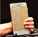 Galaxy S5 Case ,LA GO GO(TM) Beauty Luxury Diamond Hybrid Glitter Bling Hard Shiny Sparkling with Crystal Rhinestone Metal Aluminum Back Cover Case for Samsung Galaxy S5 i9600 (Gold, Galaxy S5)