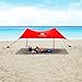 Red Suricata Family Beach Tent & Beach Canopy, UPF50 Sun Beach Shade, Sunshade with 4 Aluminum Poles, 4 Pole Anchors & Sand Shovel, Large & Portable Sun Shelter Tarp (Large, Red)