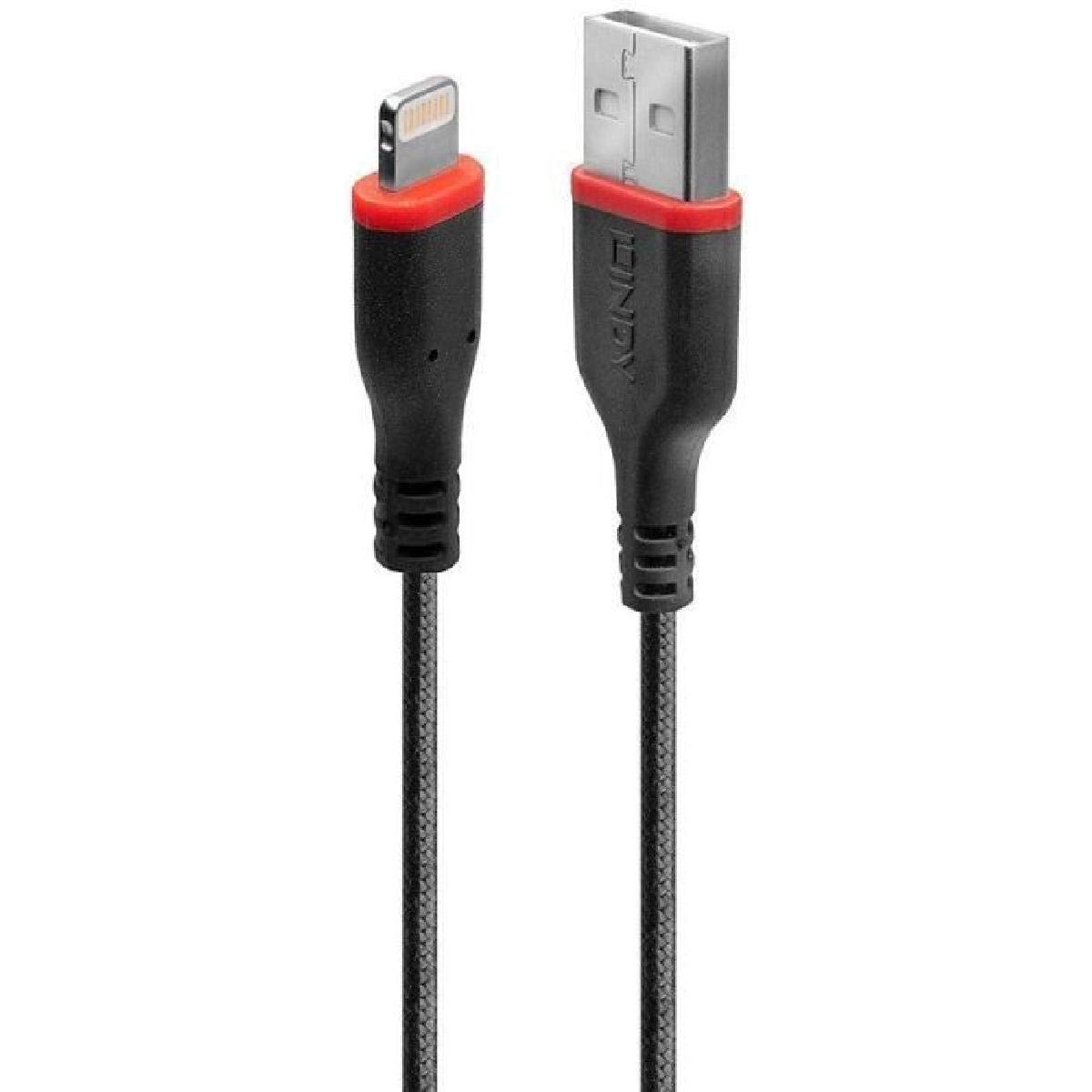 LINDY 3m Reinforced USB Type A to Lightning CHARGE & SYNC Cable