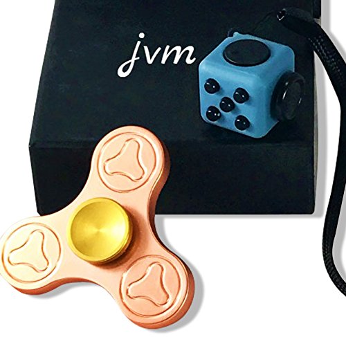 Tri Spinner Stress Toys Copper for EDC ADHD, 3-5 min Spin Time and Fidget Cube for Relax and Anxiety