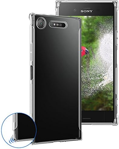 Sony Xperia XZ1 Case Qosea Ultra Slim Crystal Clear TPU[Shock-Absorption, Anti-scratching, Slide-Proof] Soft and Lightweight Design Silicone Case Cover