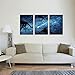 Kreative Arts Night Starry Sky Surrounded Trees Forest Canvas Wall Art Prints Landscape Canvas Picture Wall Decal Home Decoration Ready to Hang 16x24nichx3pcs