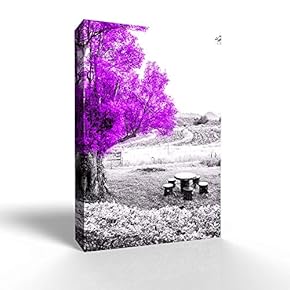 Blue and Black Abstract Colorful Tree Painting Wall...