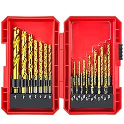 YIYITOOLS Titanium Twist Drill Bit Set 21 Piece Fit