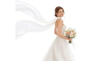 rainbowstar 157 Inch Bridal Neck Scarf Long for Wedding, Tulle Bridal Wrap for Bride, Minimalist Wedding Shawl Veil Alternati
